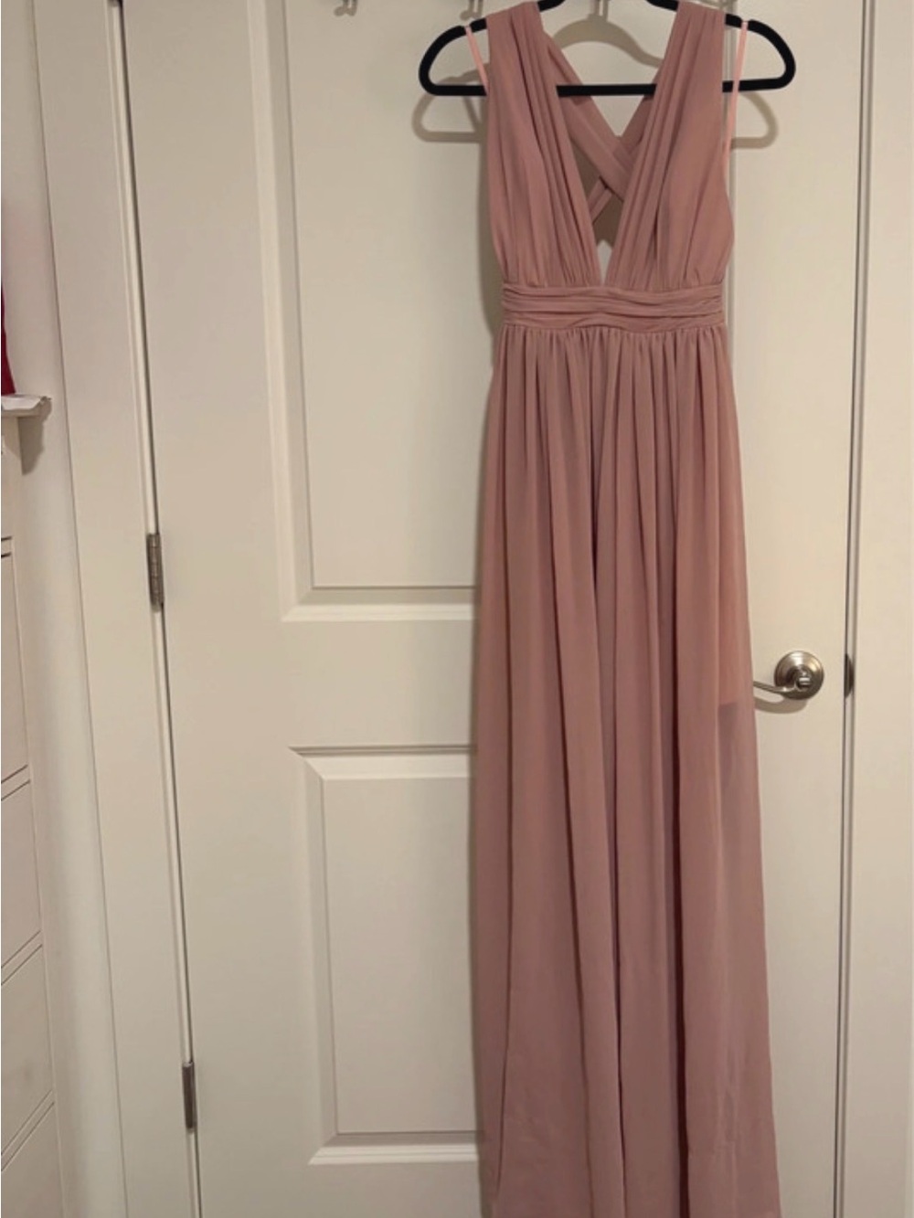 Free People Dusty Rose Crisscross V-Neck Maxi Dress